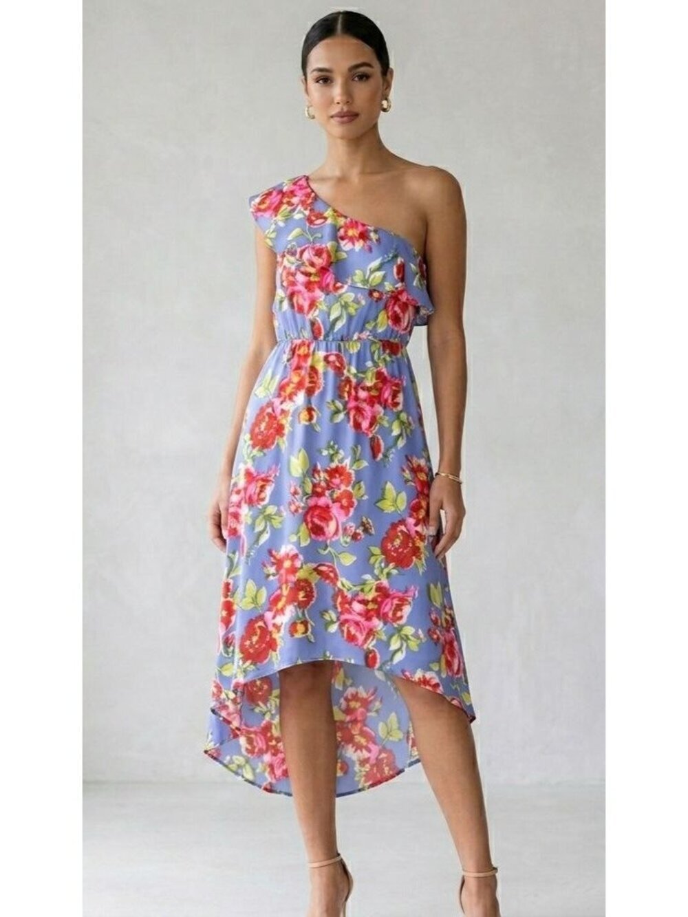 Women's - Patterson J. Kincaid Floral One Shoulder Dress, Size Large